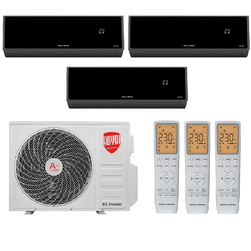 rjj23j9ea772msd2mko455geufkaymh1 Мульти сплит система на 3 комнаты, Royal Thermo RTFMO/out-27HN8 / RTFMI/in-09HN8/black - 3 шт. — изображение 1