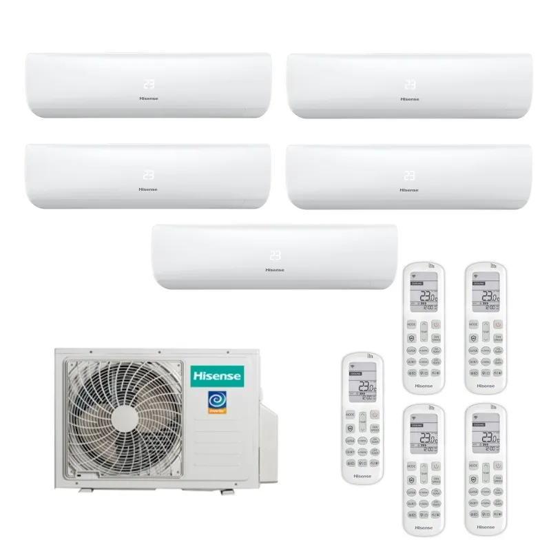 zwx7t2jmb8haf70gsnzhh1pwhfw3lqff Мульти сплит система на 5 комнат, Hisense AMW5-42U4RTA / AMS-09UW4RMRKB00 - 5шт. — изображение 1